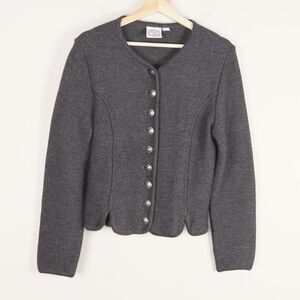 Vintage Country Lady Cottagecore Wool Blend sweater Cardigan Womens 42 / L